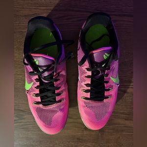 Kobe 11 Mambacuriel, size 14, pink/purple, green